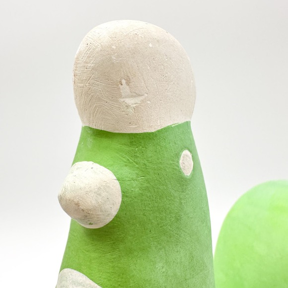 MCM Dala Rooster Swedish Pottery Green Chalkware Ceramic c60s Nils Olsson Inspo - Picture 9 of 13